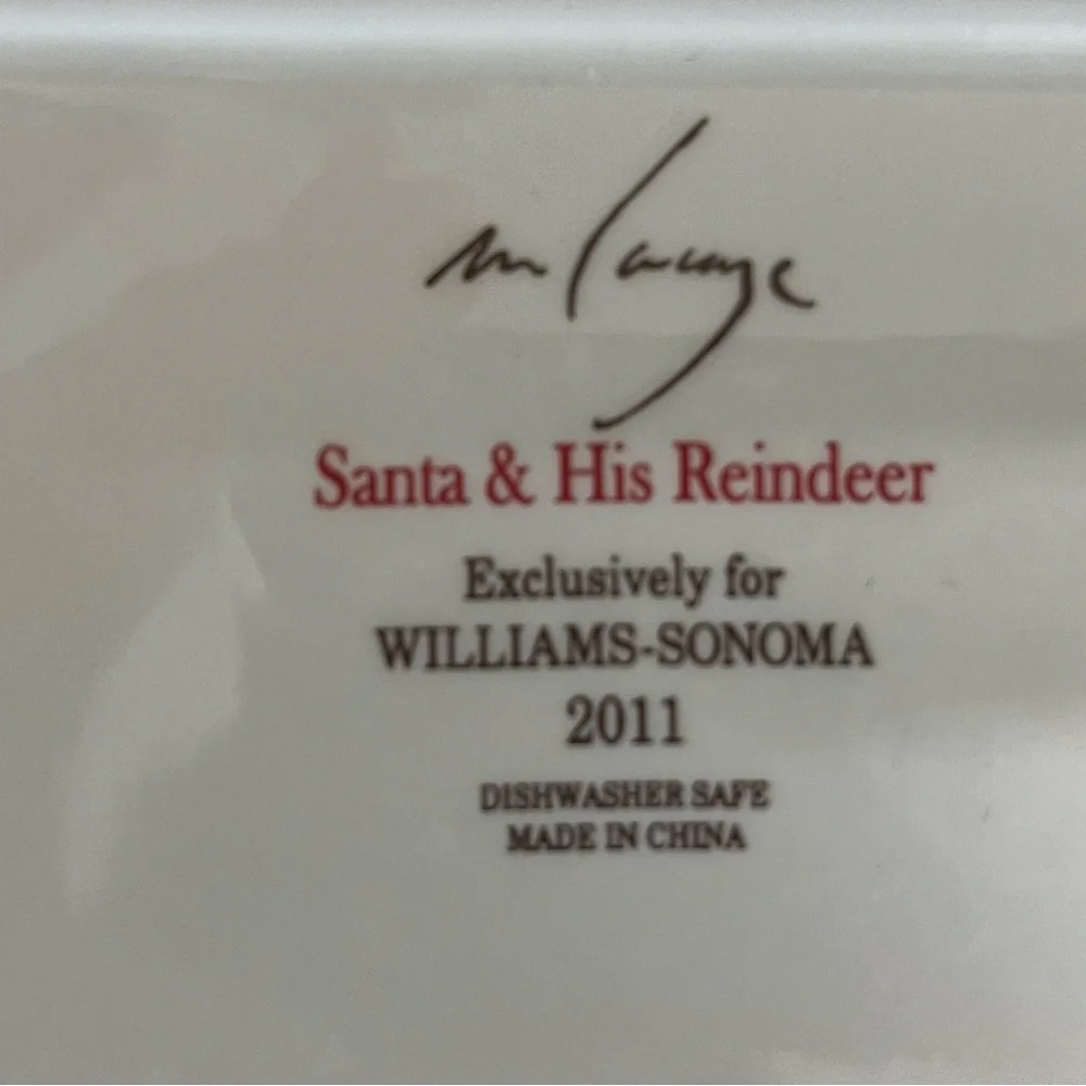 Williams Sonoma Santa & His Reindeer Platter